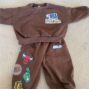 Zara Kids Brown NBA Matching Set
